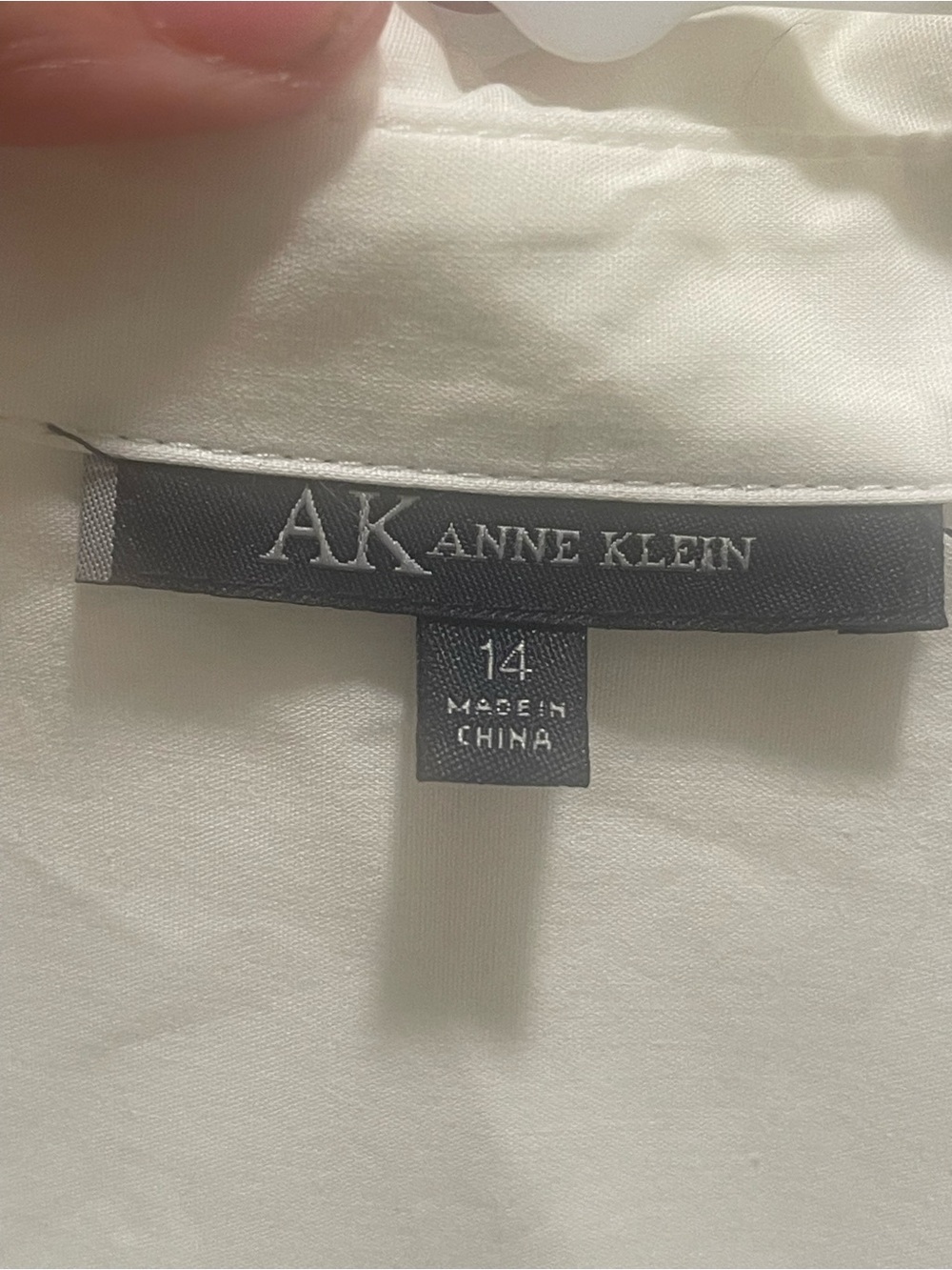 Anne Klein White Utility Shirt Top Preppy Office Classic Pockets 14  Workwear - Picture 4 of 6
